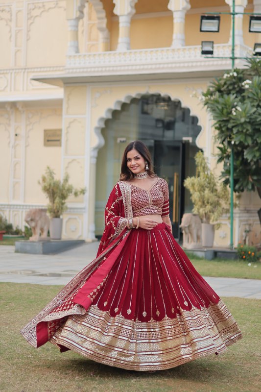 New Bridal Wear Lehenga Choli  With Dupatta Set LW-7085